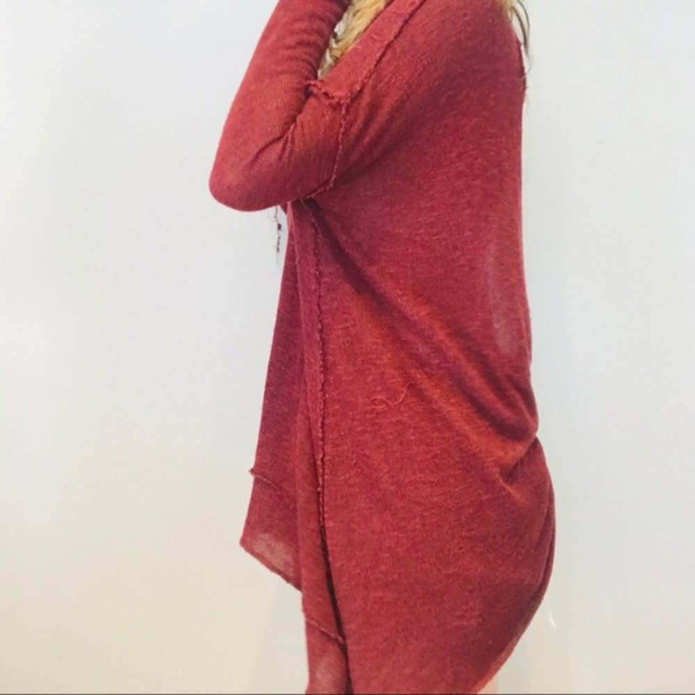 Free people maroon knit twist backless sweater - Picture 2 of 7